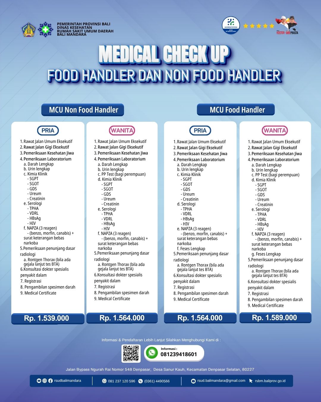 MCU Non Food Handler Wanita