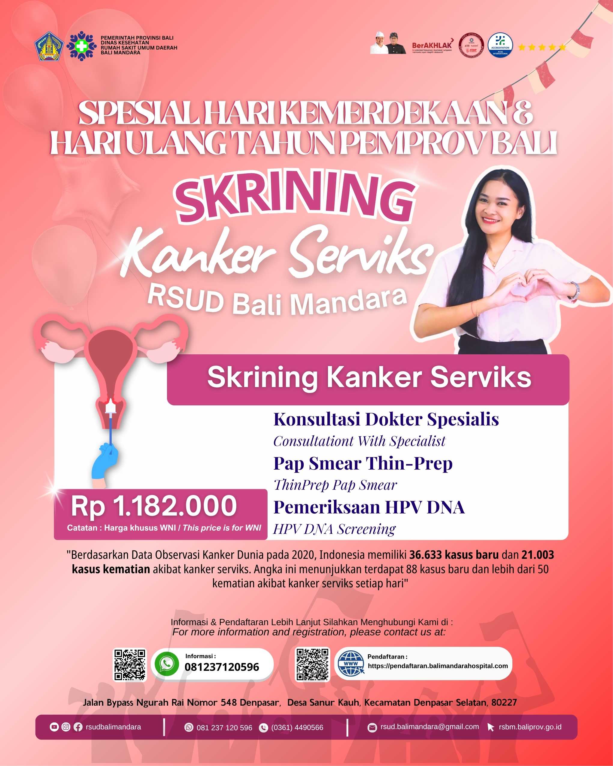 Skrining Kanker Serviks Spesial Kemerdekaan dan HUT Pemrov 2025