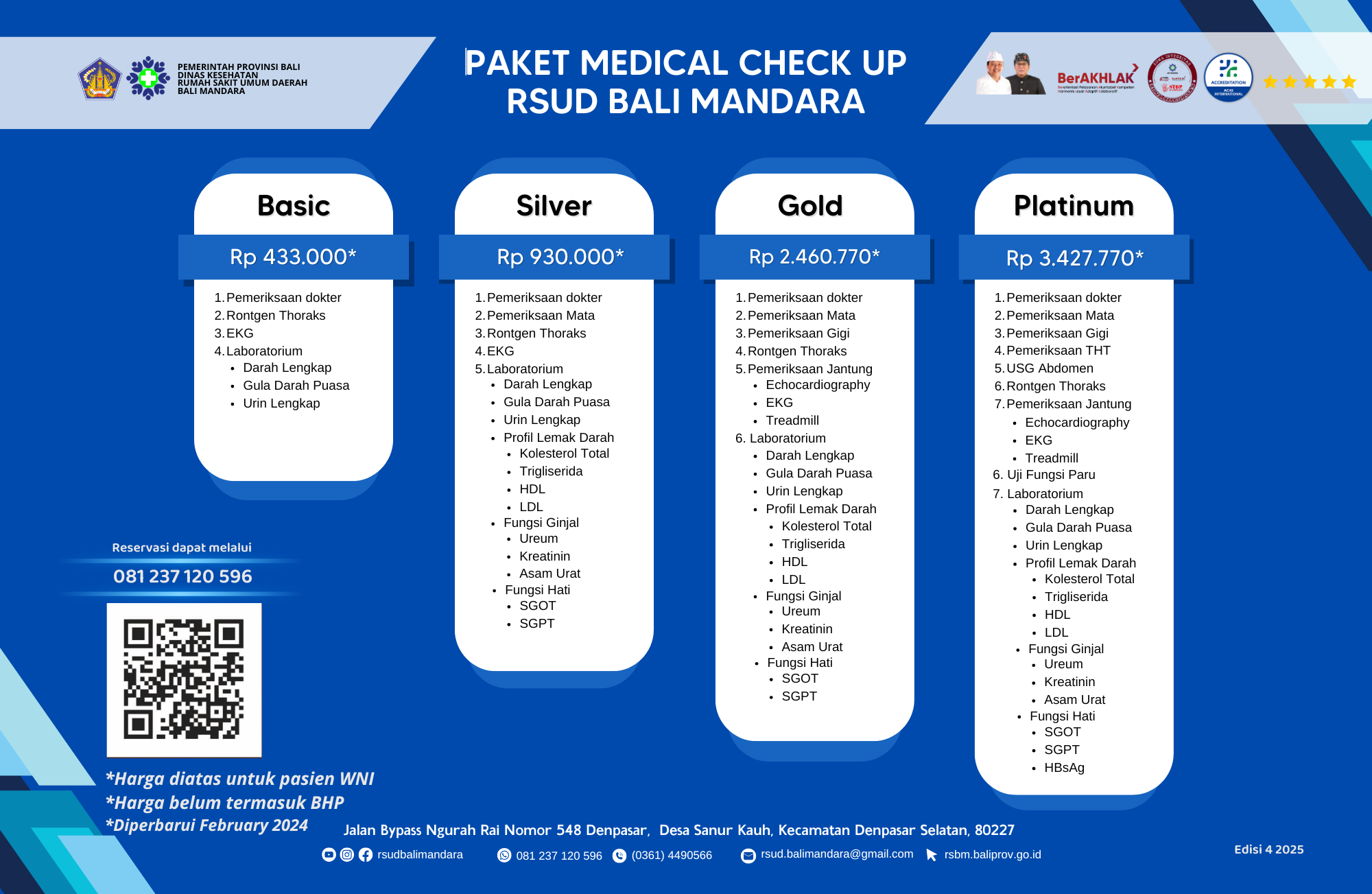 Paket Medical Check Up Platinum WNI